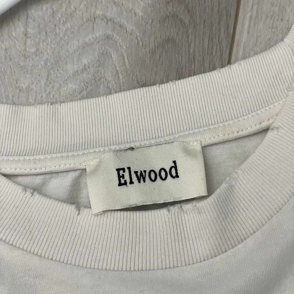 Elwood Crewneck Tshirt organic cotton oversized core distressed mens (large) - Picture 2 of 6